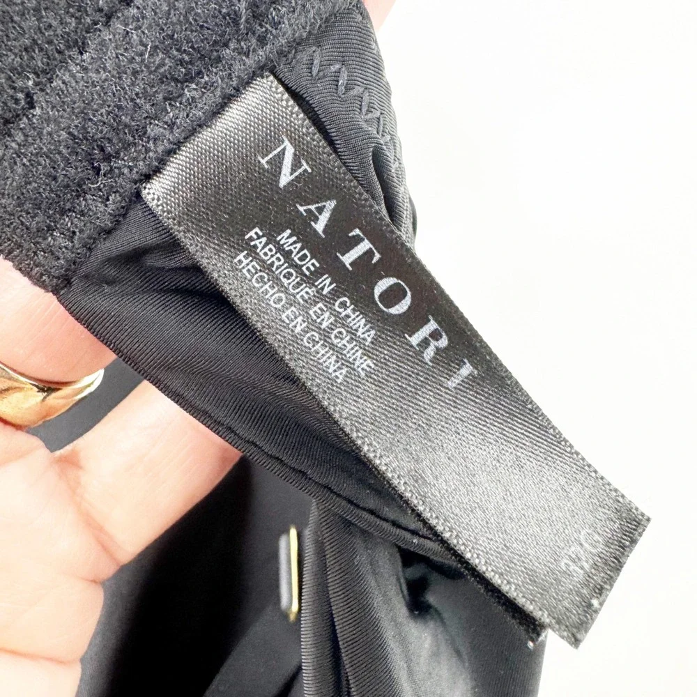Natori Women PURE LUXE Black Underwire Molded‎ Cup Bra Lace Trim Straps Size 32G